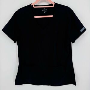 Med Couture Insight Women's Classic Black Short Sleeve Scrub Top Size Large